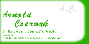 arnold csermak business card